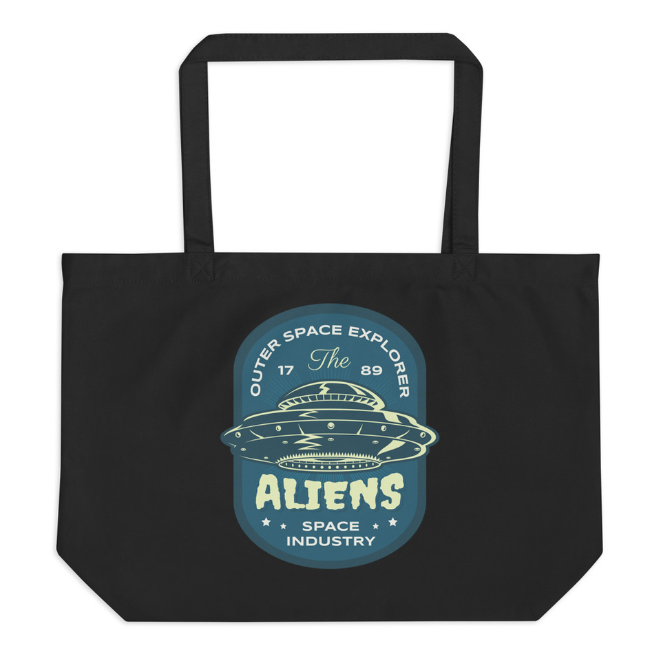 Aliens Outer Space Explorer - UFO Large Eco Tote