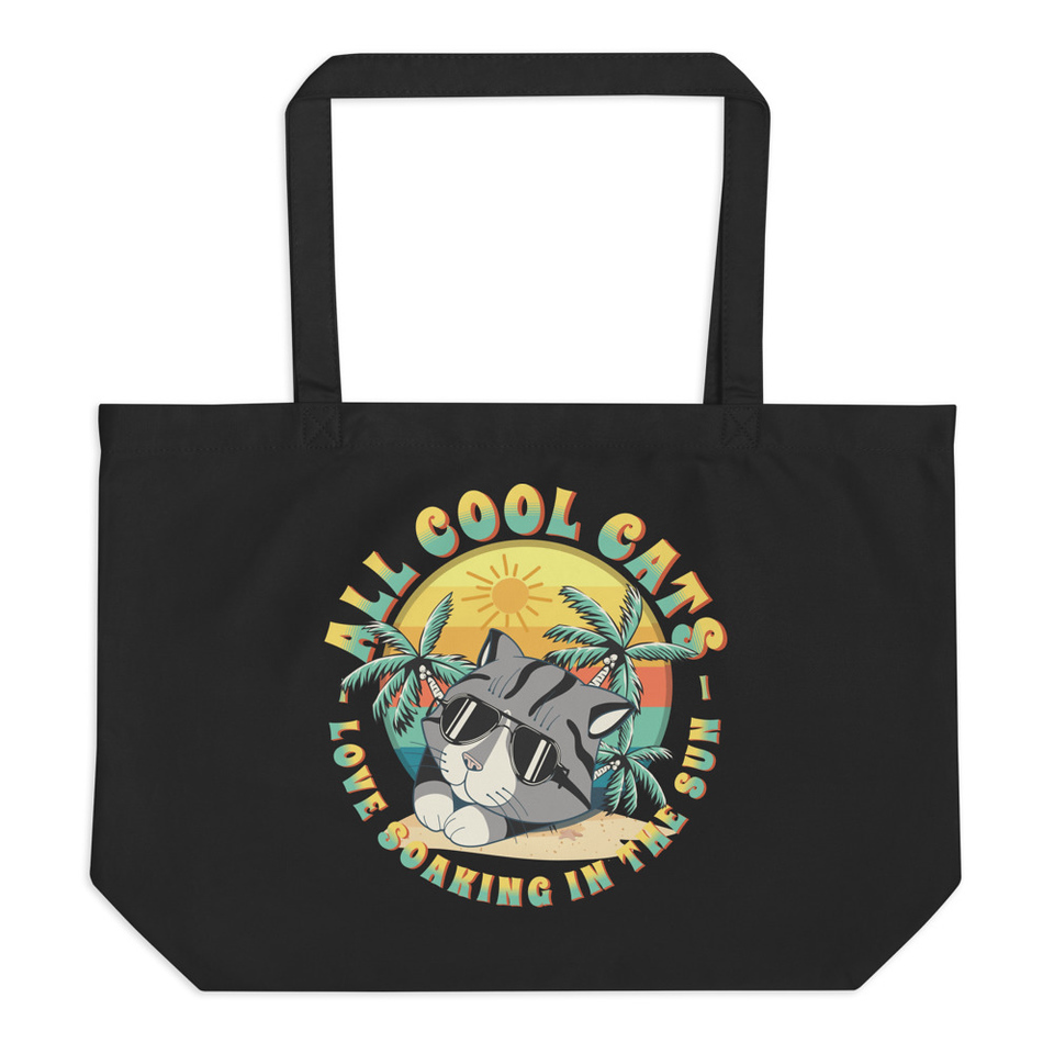 All Cool Cats - Sunset Beach Large Eco Tote
