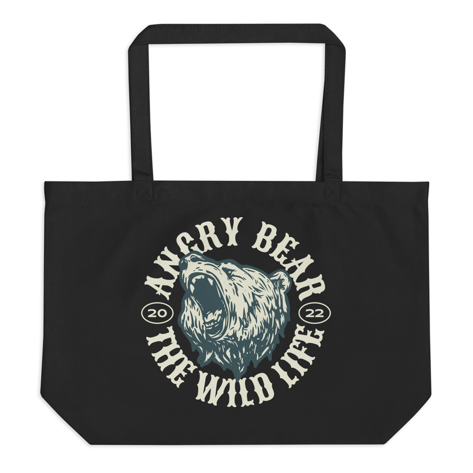 Angry Bear - Wild Life Animal Large Eco Tote