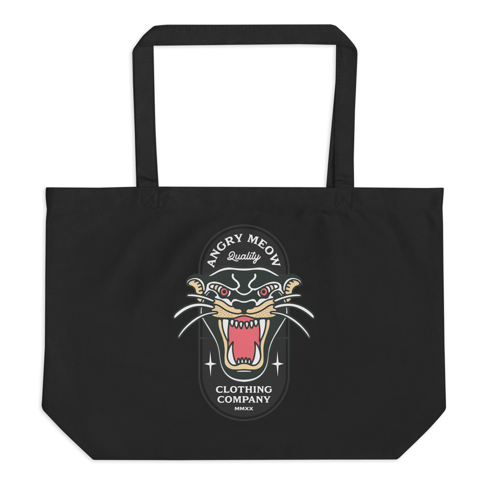 Angry Meow Clothing Company - Panther Large Eco Tote