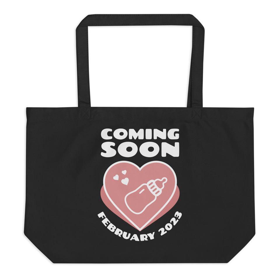 Baby Announcement - Feeding Bottle Large Eco Tote
