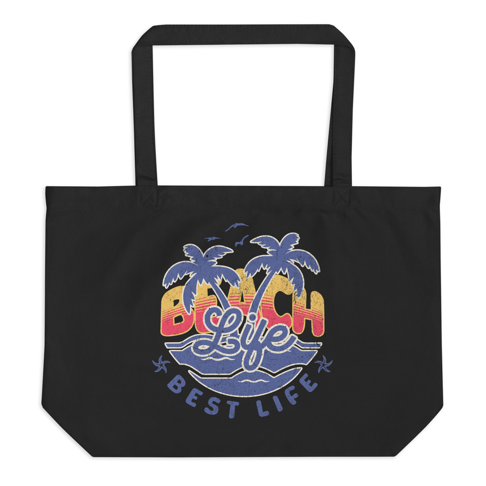 Beach Life Best Life Large Eco Tote