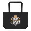 Best Daddy Ever - Cowboy Hat Large Eco Tote