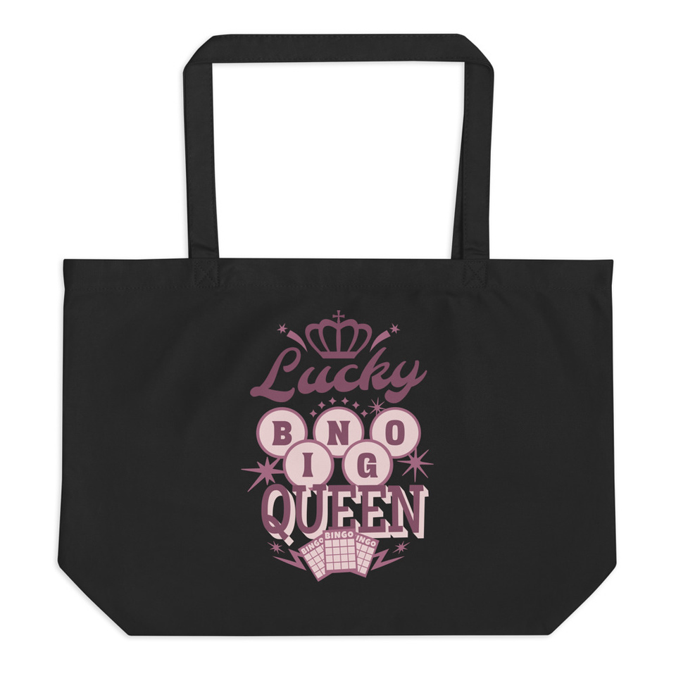 Bingo Queen - Retro Crown Large Eco Tote