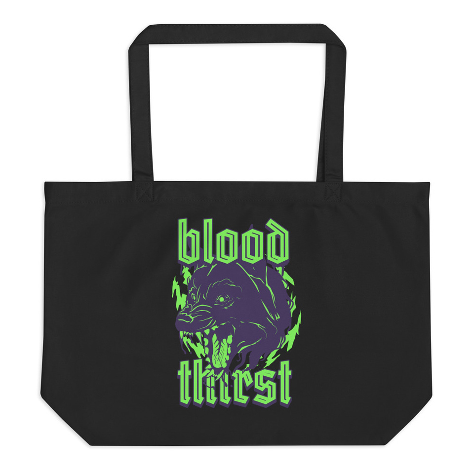 Blood Thirst - Neon Dog Large Eco Tote