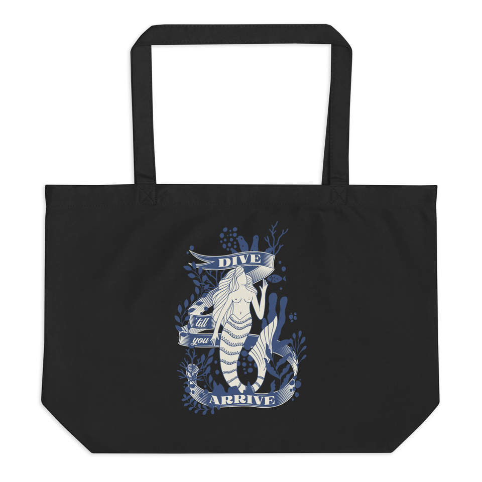 Blue Mermaid - Nautical Large Eco Tote