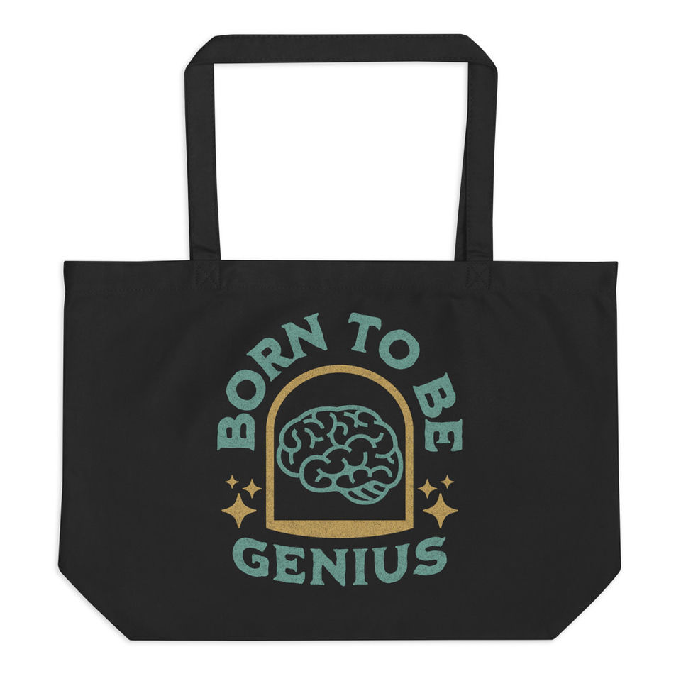 Born To Be Genius - Brain Large Eco Tote