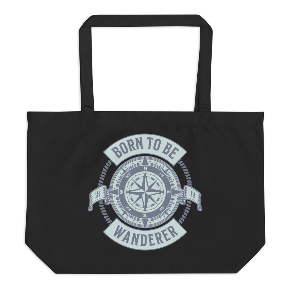 Born to be Wanderer - Compass Large Eco Tote