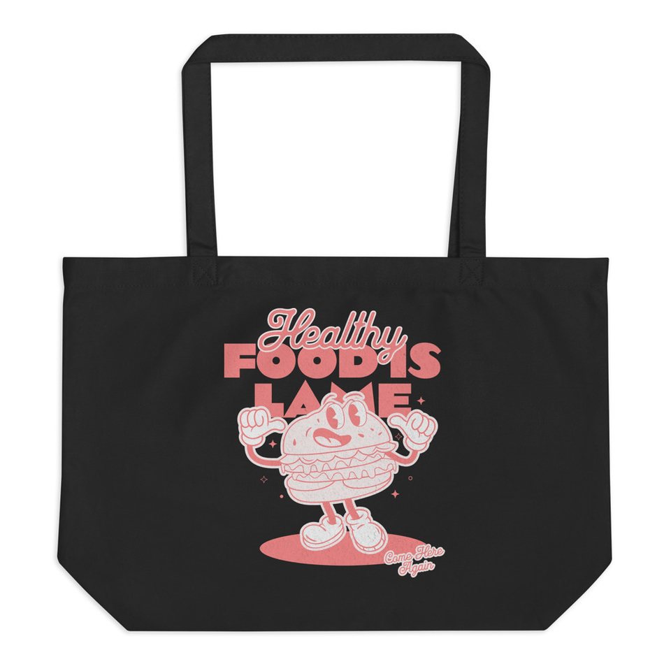 Burger Mascot Large Eco Tote