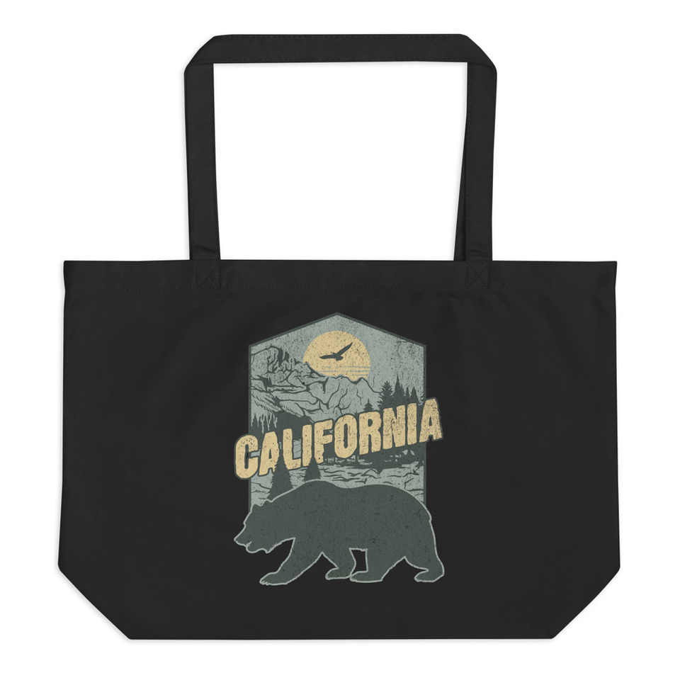 California Bear - Outdoors Wilderness Camping Hiking Large Eco Tote