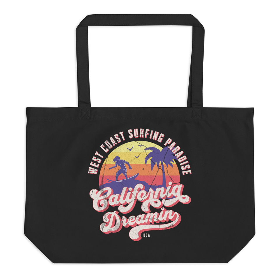 California Dreamin - Beach & Surf Large Eco Tote