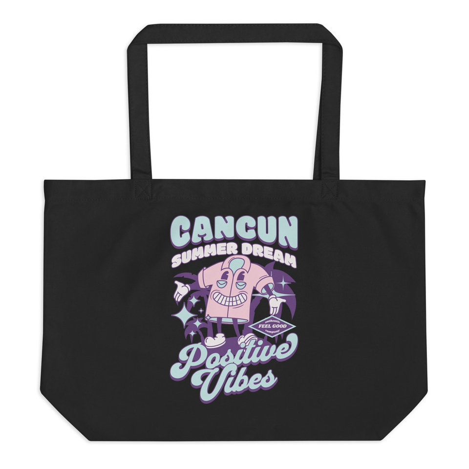 Cancun Positive Vibes Large Eco Tote