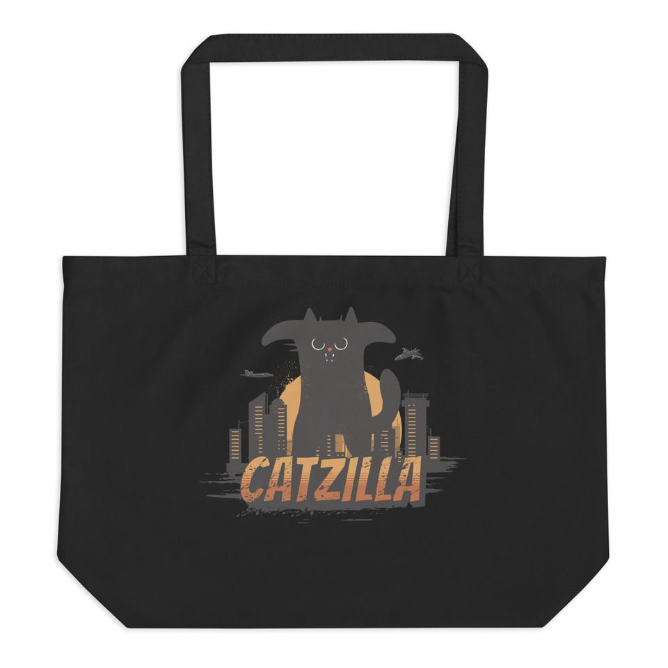 Catzilla - Funny Comic Animal Large Eco Tote