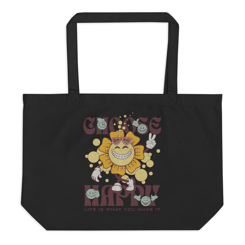 Choose Happy Large Eco Tote