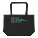 Coffee Completes Me - Neon Heart Large Eco Tote