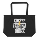 Coffee Energy Drink - Grunge Bolt Large Eco Tote