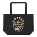 Coffee is always a good idea - Lightning Bolt Large Eco Tote