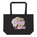Coffee is Happiness - Retro Cartoon Mascot Large Eco Tote
