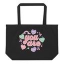 Colorful Self Love Affirmation - Heart Large Eco Tote