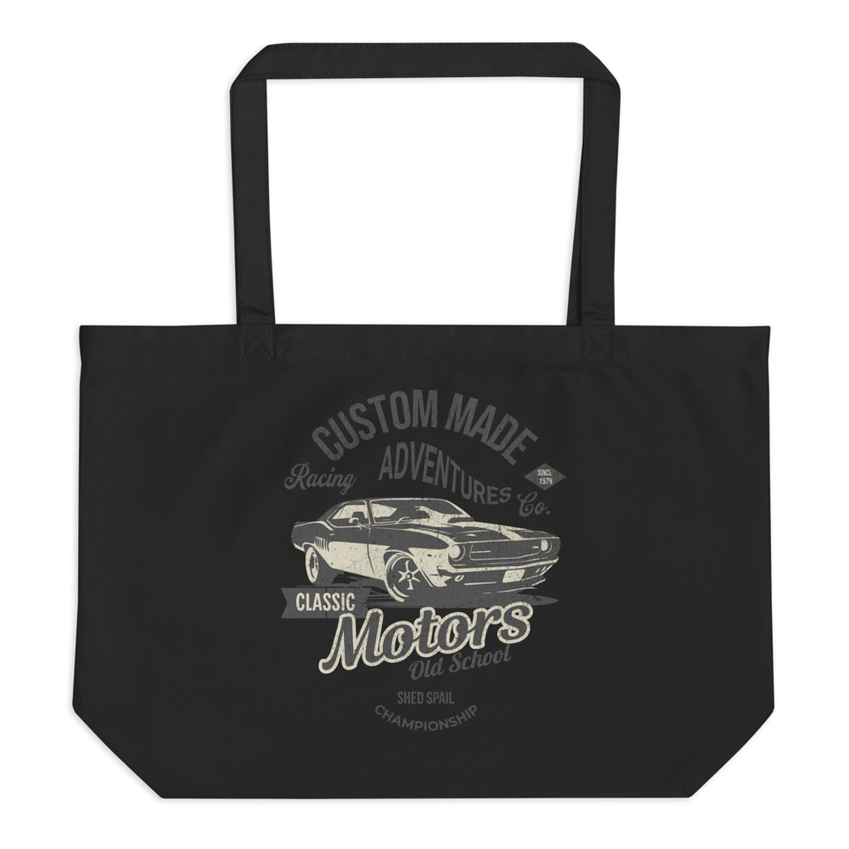 Custom Made Adventures Motors Old School Large Eco Tote