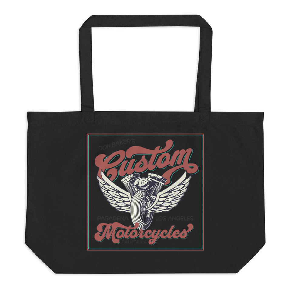 custom motorcycle  Large Eco Tote