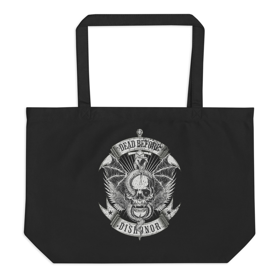 DEAD BEFORE DISHONOR Large Eco Tote
