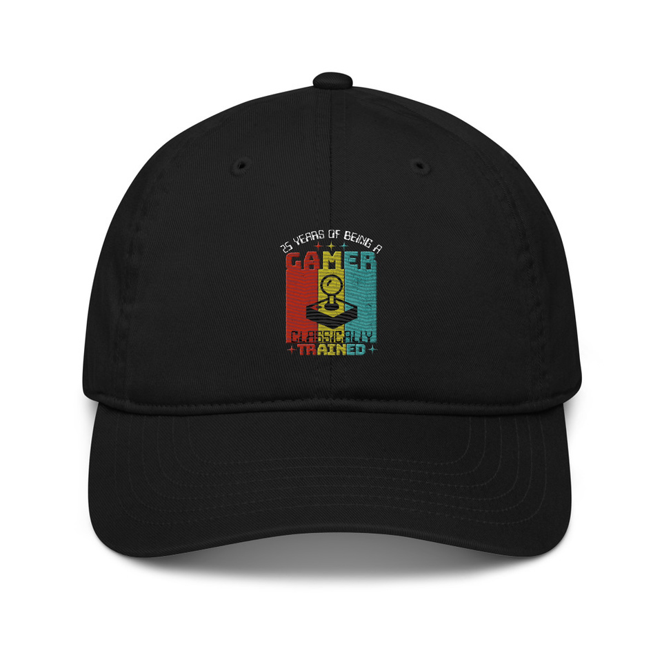 25 Years of Being A Gamer Organic Baseball Cap