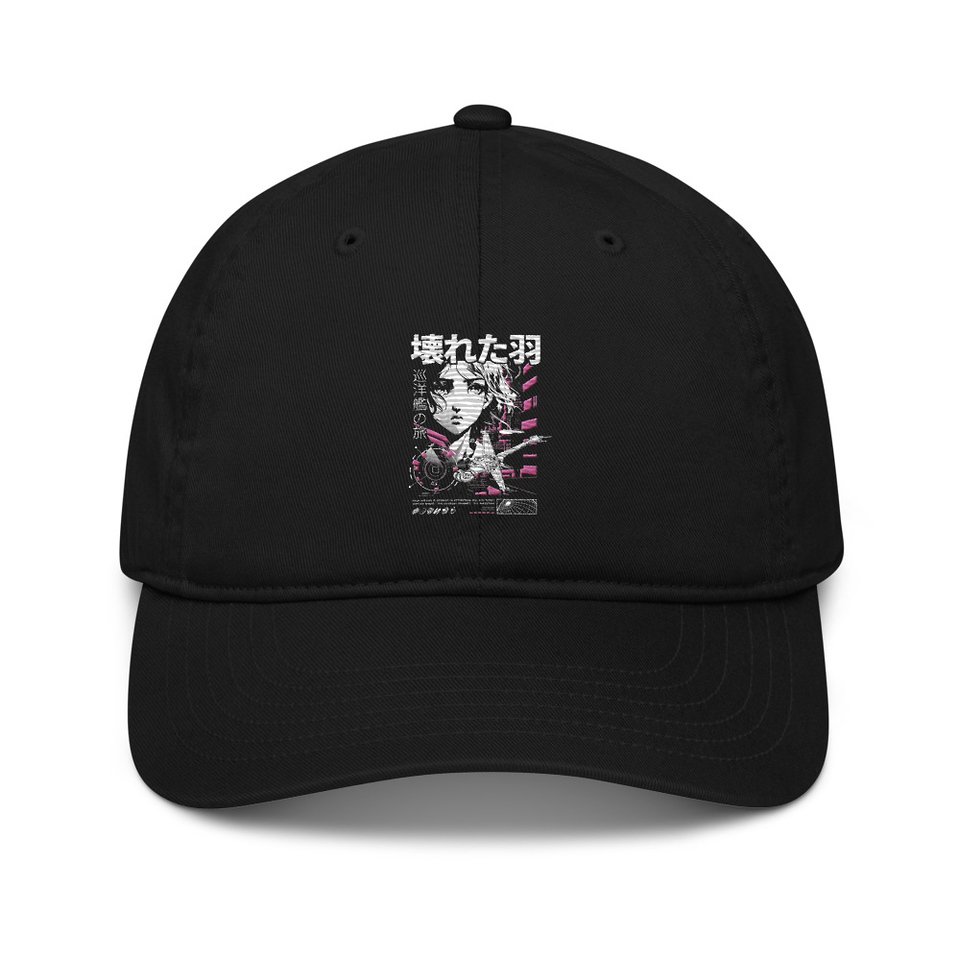 Anime Broken Wings - Neon Japanese Style Organic Baseball Cap