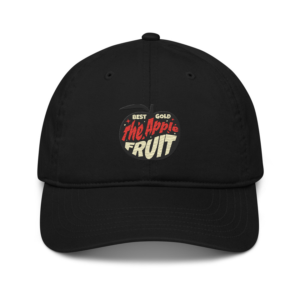 Apple Fruit - Typographic Lettering Organic Baseball Cap