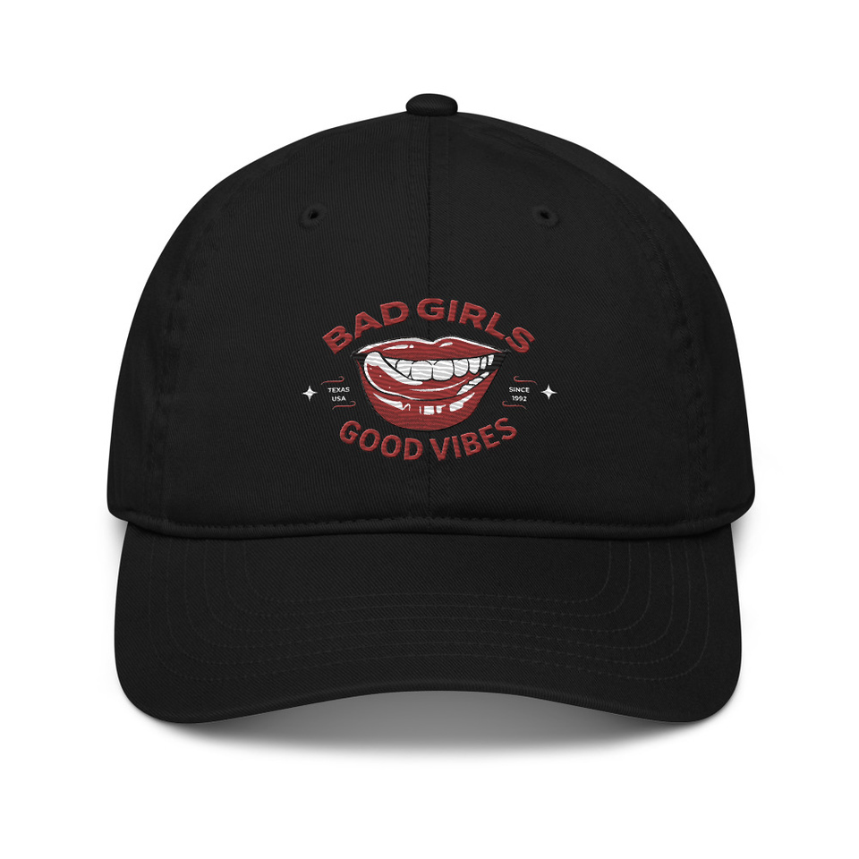 Bad Girls Good Vibes - Sexy Lips Organic Baseball Cap