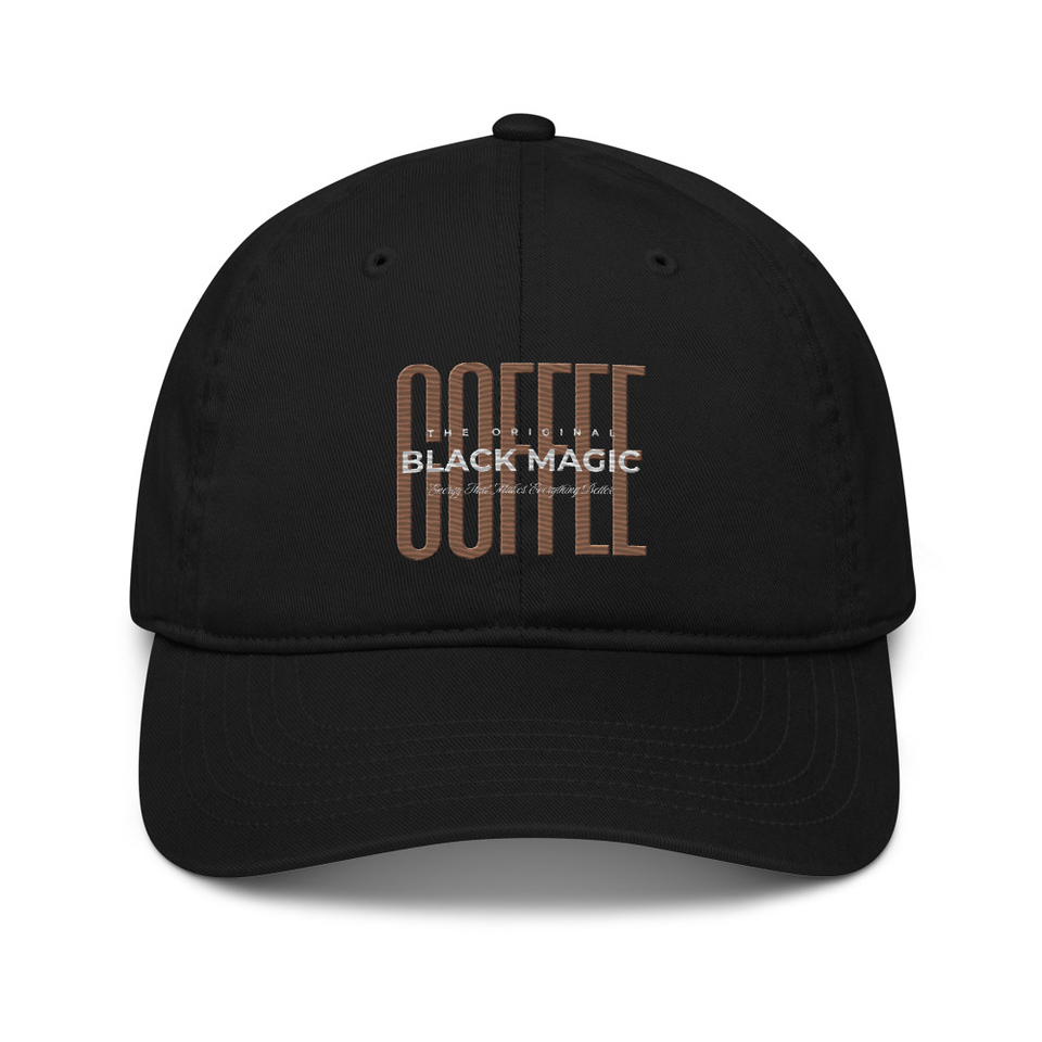 Black Magic - Minimal Modern Coffee Quote Organic Baseball Cap