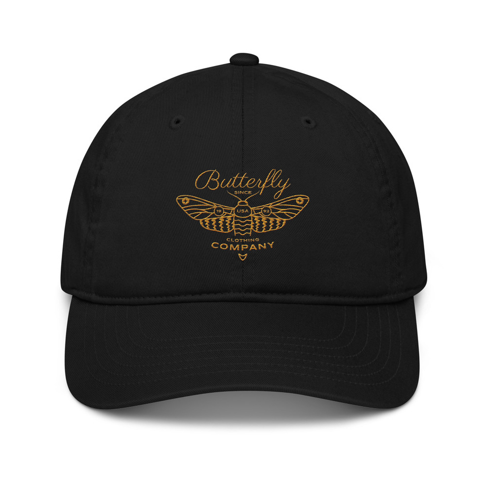 Blue Butterfly - Minimal Organic Baseball Cap