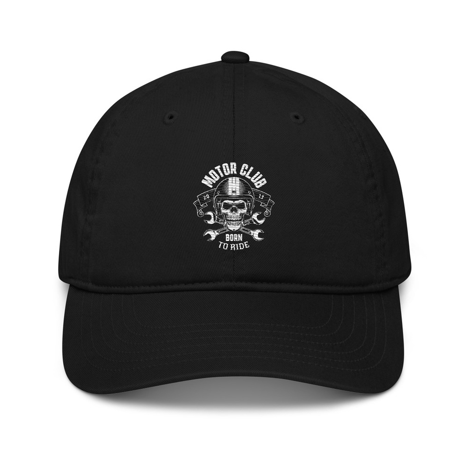Born to Ride - Biker Club Skull  Organic Baseball Cap