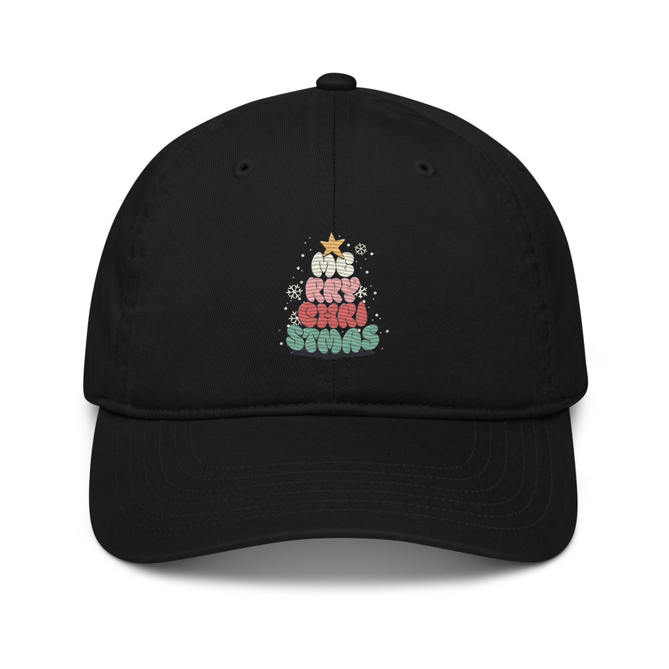 Cartoony Christmas Tree Organic Baseball Cap