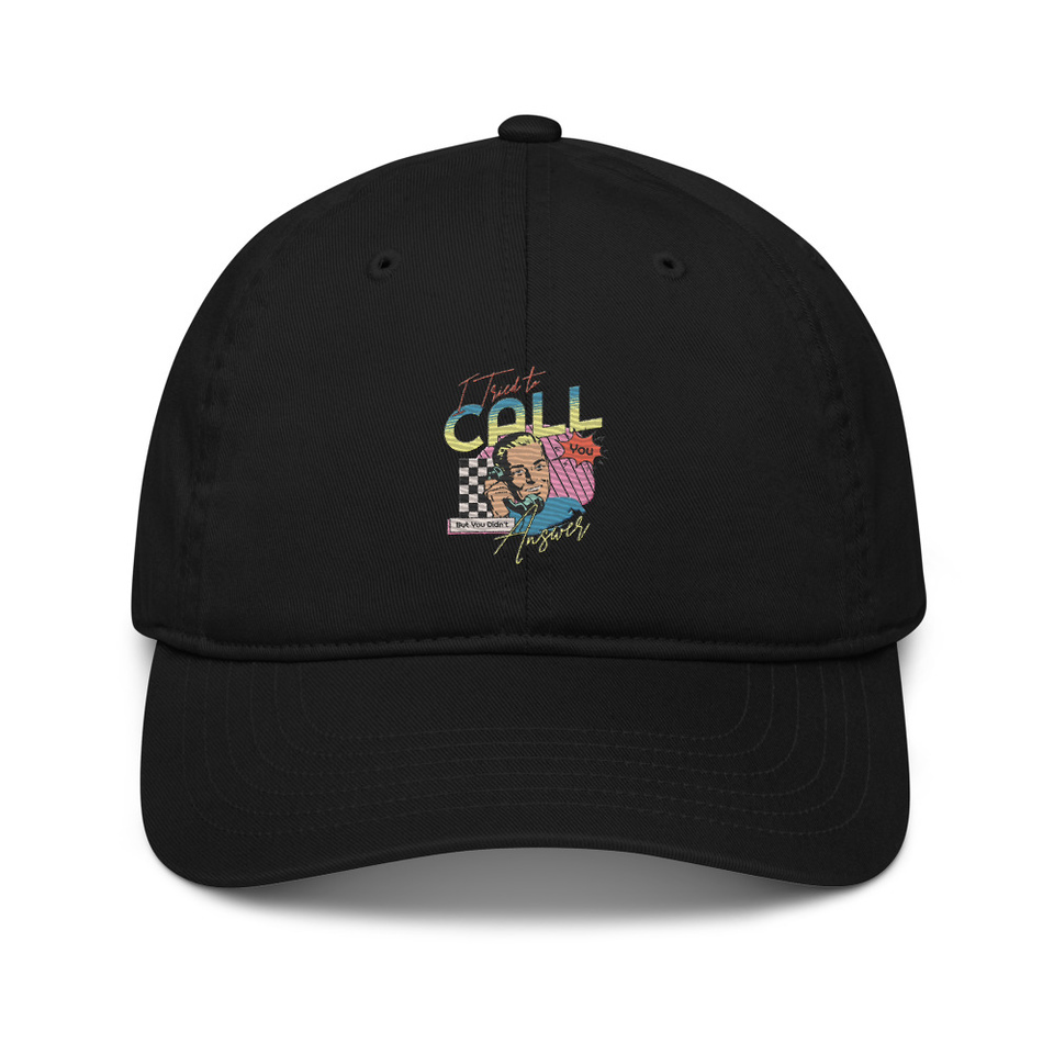 Classic Retro Illustrative Portrait Men Calling Organic Baseball Cap