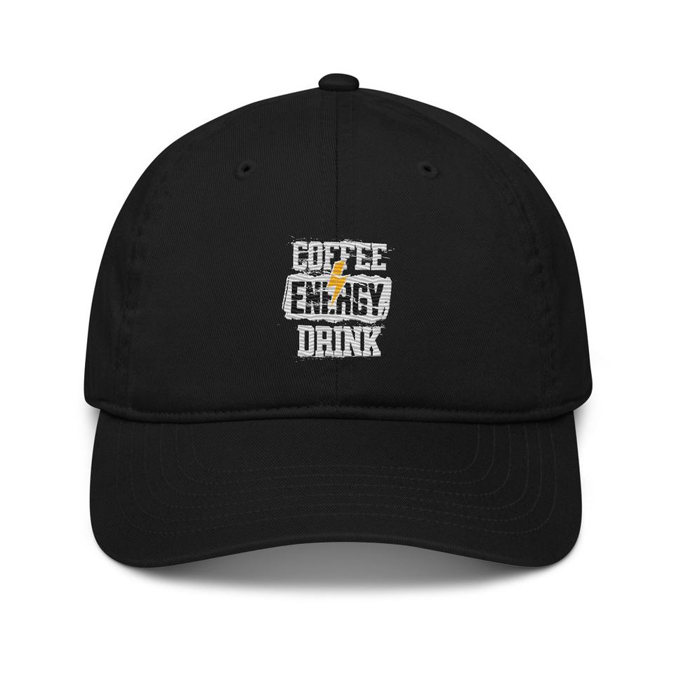 Coffee Energy Drink - Grunge Bolt Organic Baseball Cap