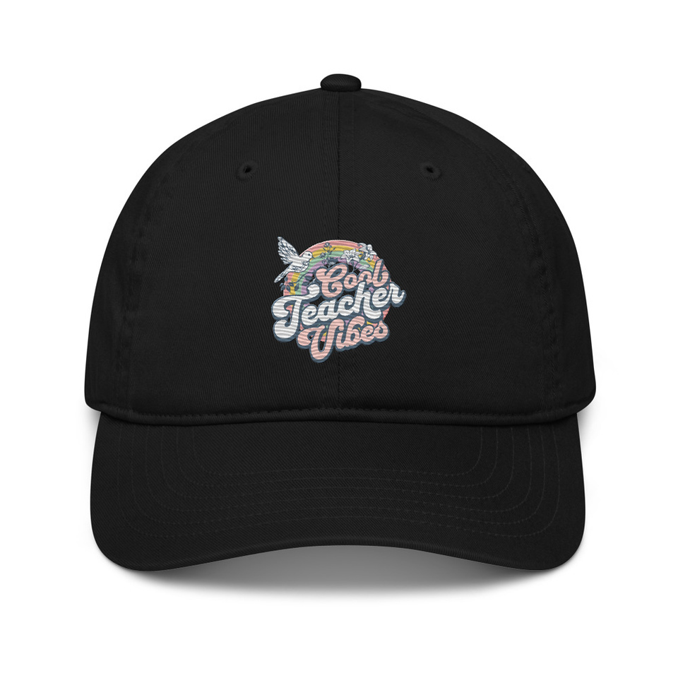 Cool Teacher Vibes Organic Baseball Cap
