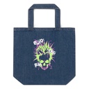 'Enjoy Your Trip' Punk Skull Organic Denim Tote Bag