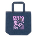 'Press Pause' Anime Gaming Organic Denim Tote Bag
