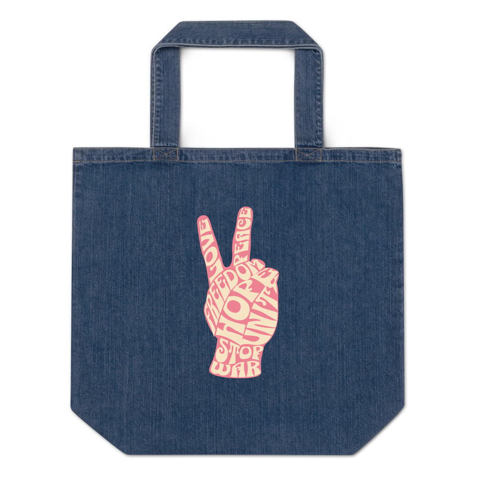 60s challenge Organic Denim Tote Bag
