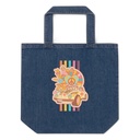 60s flower power Organic Denim Tote Bag