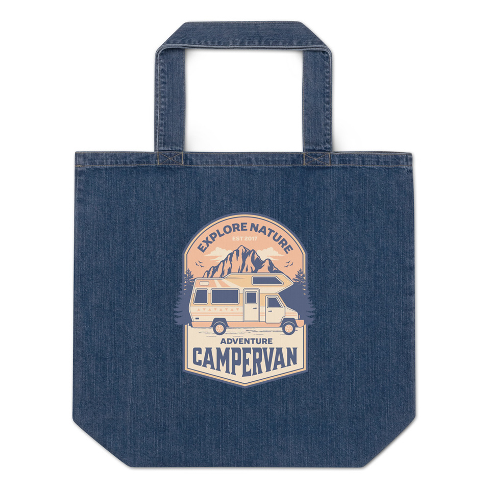 Adventure Campervan - Outdoor Organic Denim Tote Bag