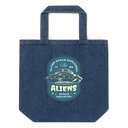 Aliens Outer Space Explorer - UFO Organic Denim Tote Bag