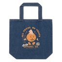 All Tricks No Treats - Pumpkin Mascot Organic Denim Tote Bag