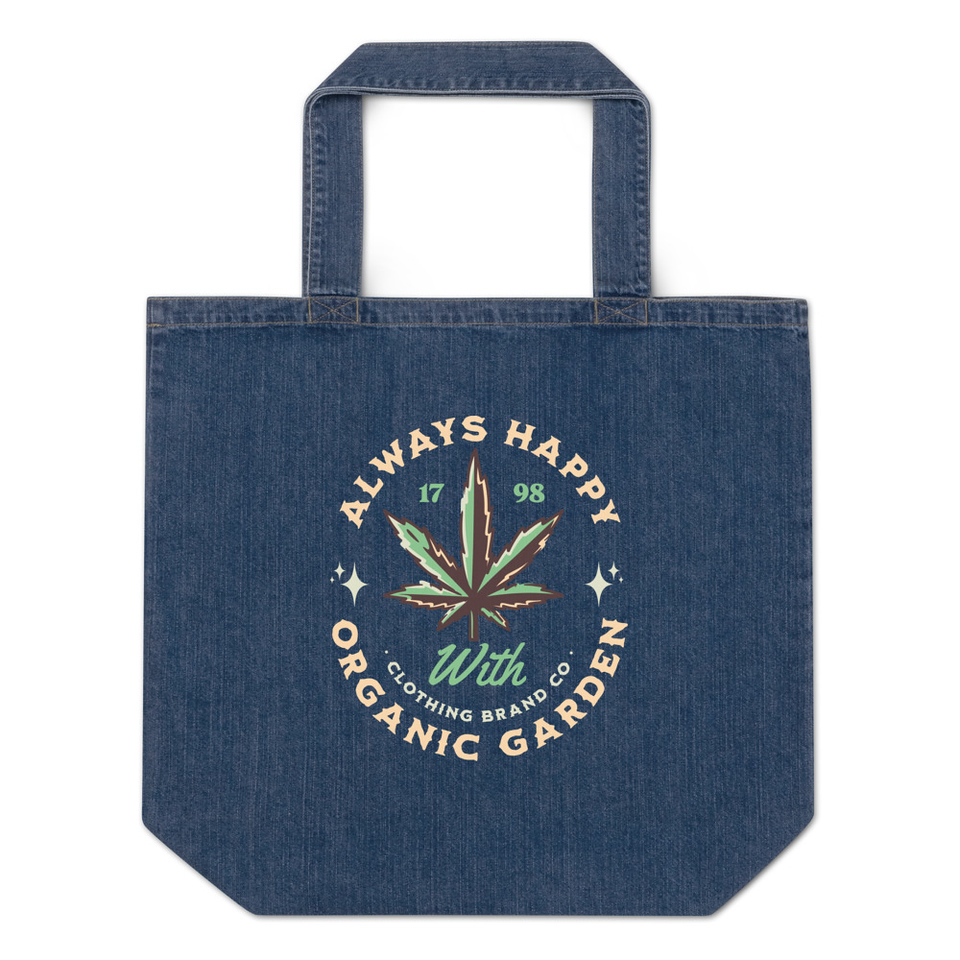 Always Happy - Cannabis Organic Denim Tote Bag