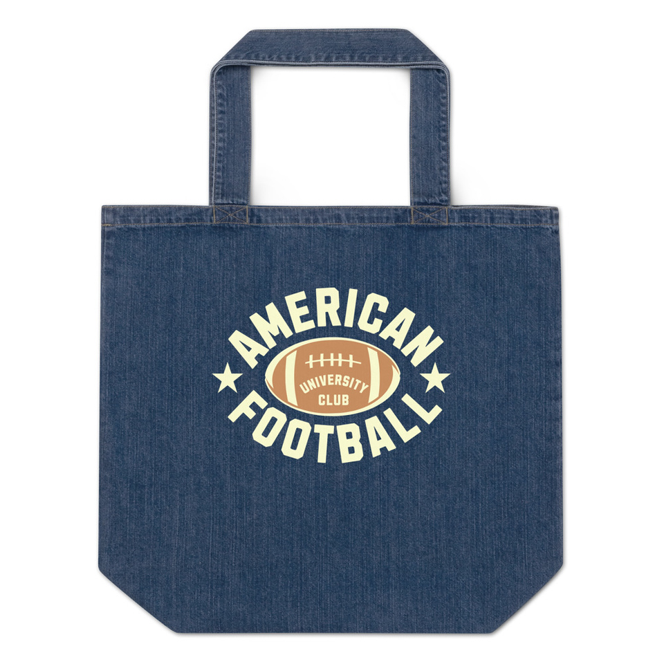 American Football - Athletic Sports Organic Denim Tote Bag