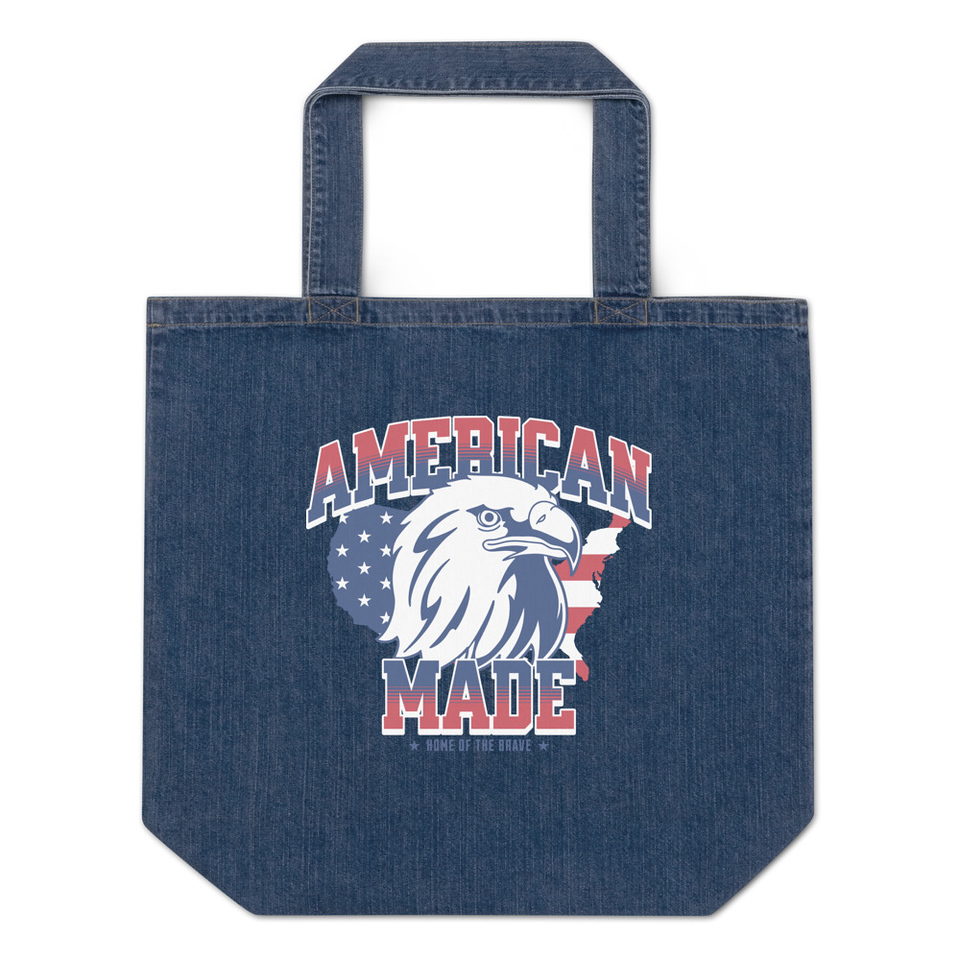 American Made Organic Denim Tote Bag