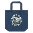 Angry Bear - Wild Life Animal Organic Denim Tote Bag