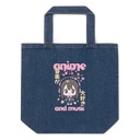 Anime and Music Organic Denim Tote Bag
