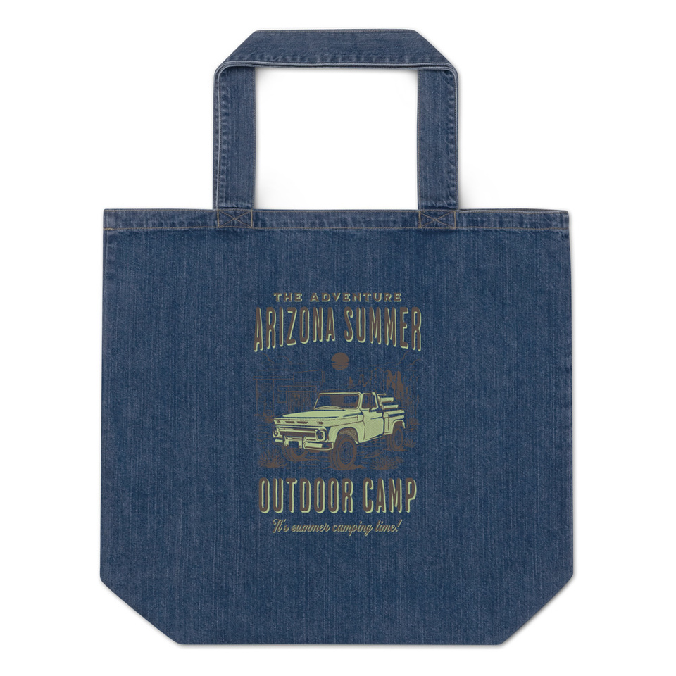 Arizona Outdoor Camp - Classic Truck Organic Denim Tote Bag